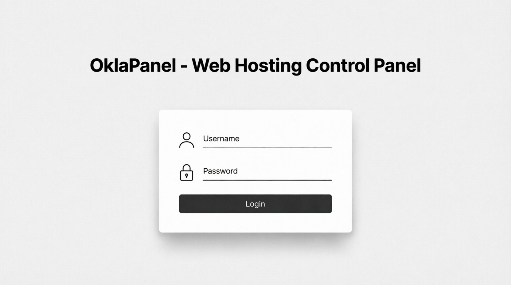Tela de login do OklaPanel - Web Hosting Control Panel
